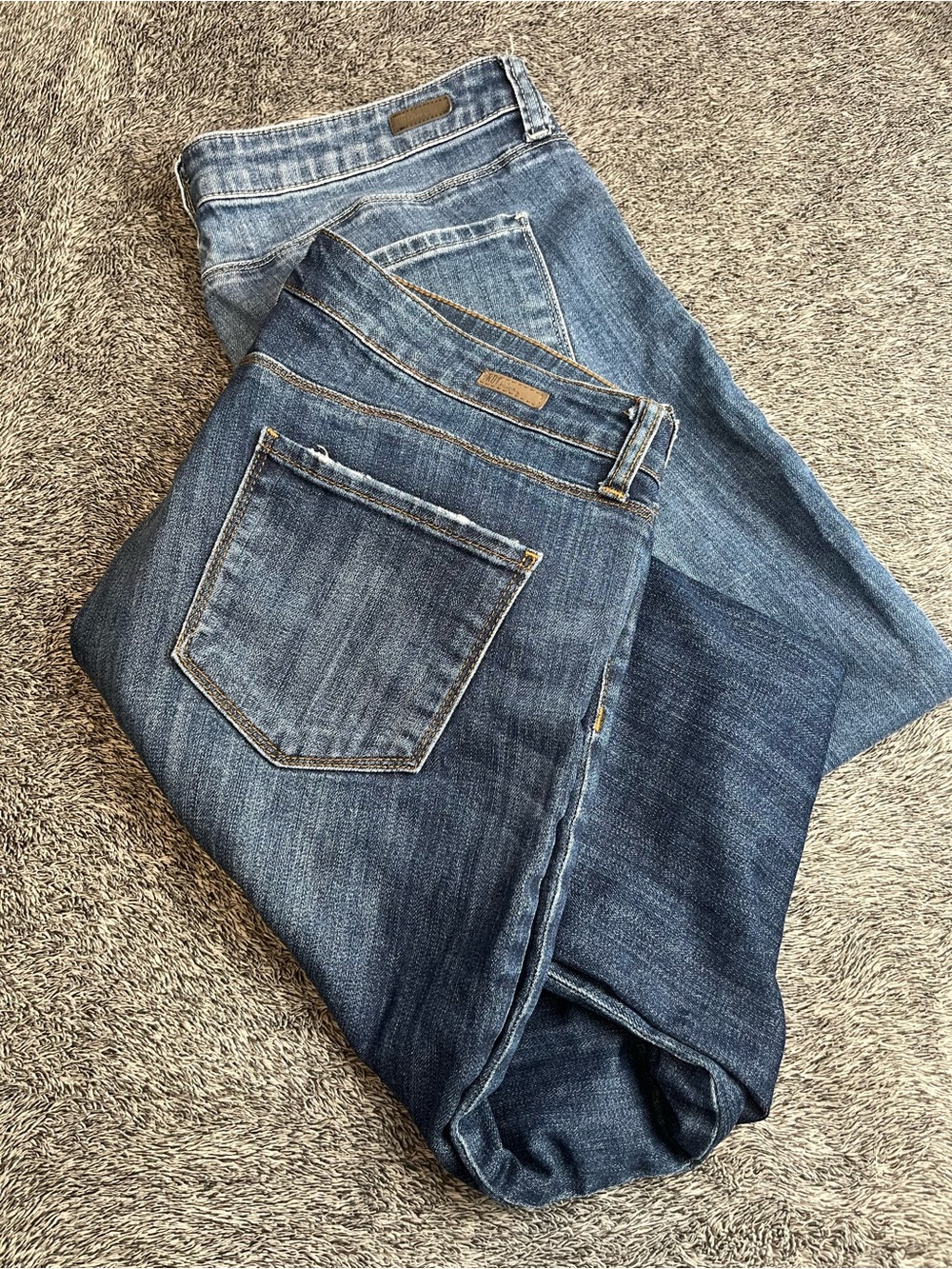 Lot of 2 KUT from the Kloth Women's Size 14 Straight Leg Distressed Jeans